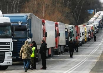 беларусские дальнобойщики в Польше