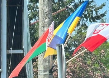 красно-зелёный флаг Беларуси в Польше