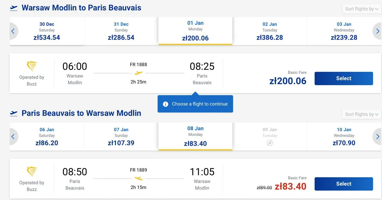 билеты в Париж