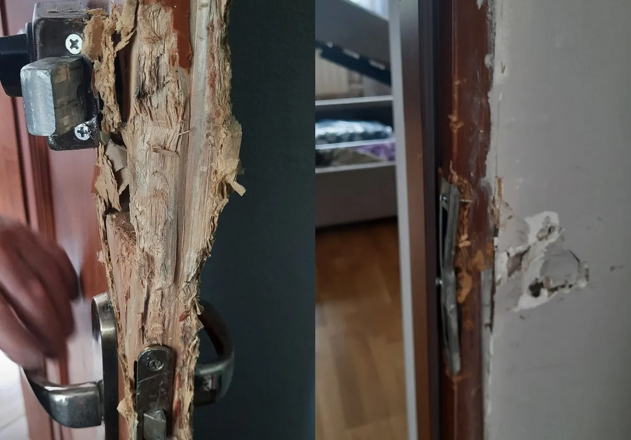 взломанная дверь
