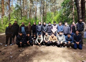 Мигранты на беларусско-польской границе