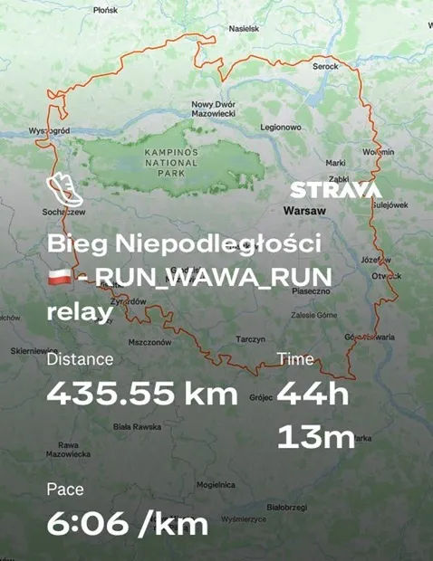 карта забега по Варшаве