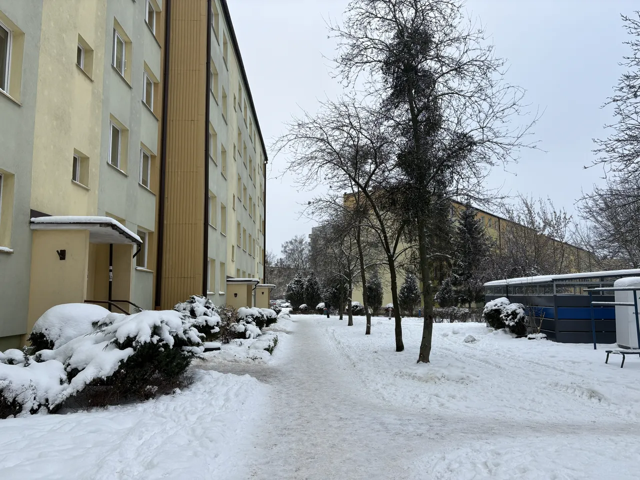 прыбірае снег